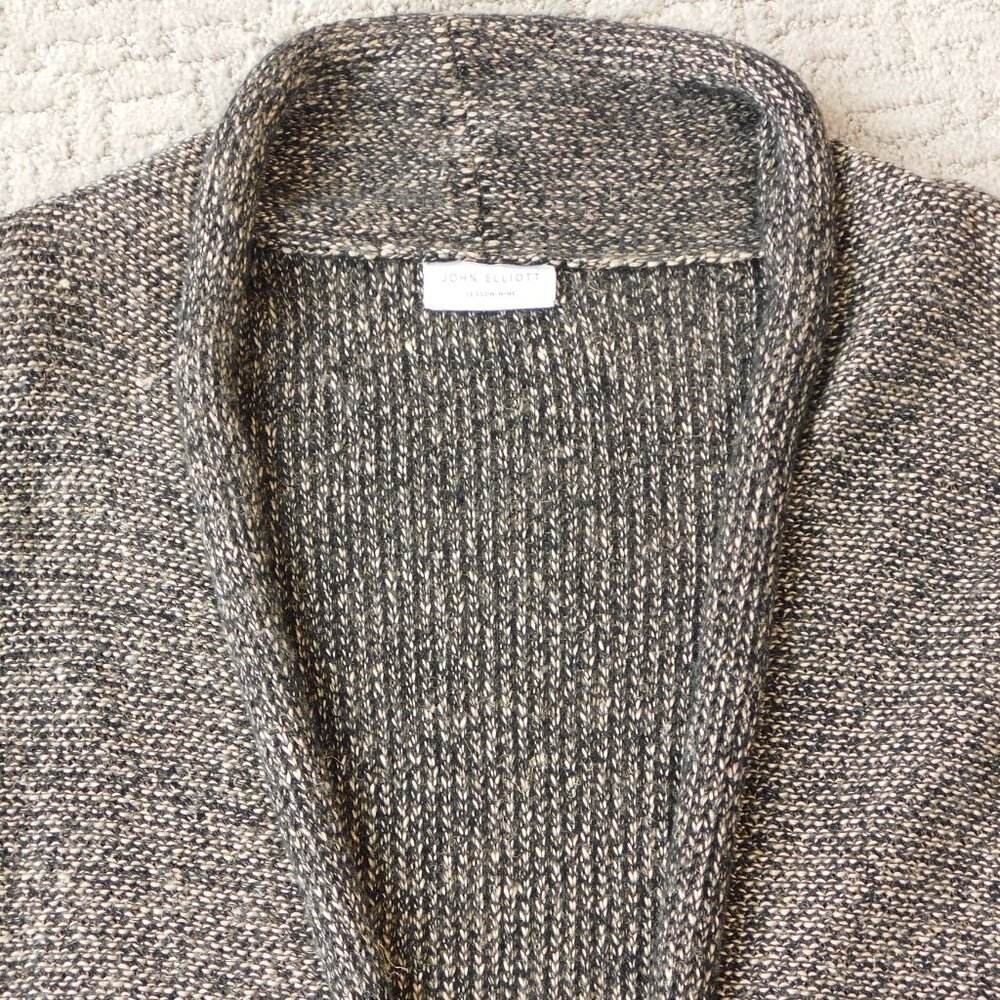 John Elliott Linen Cotton Shawl Collar Open Cardigan | Dark Gray | EUC | Small - Picture 2 of 10
